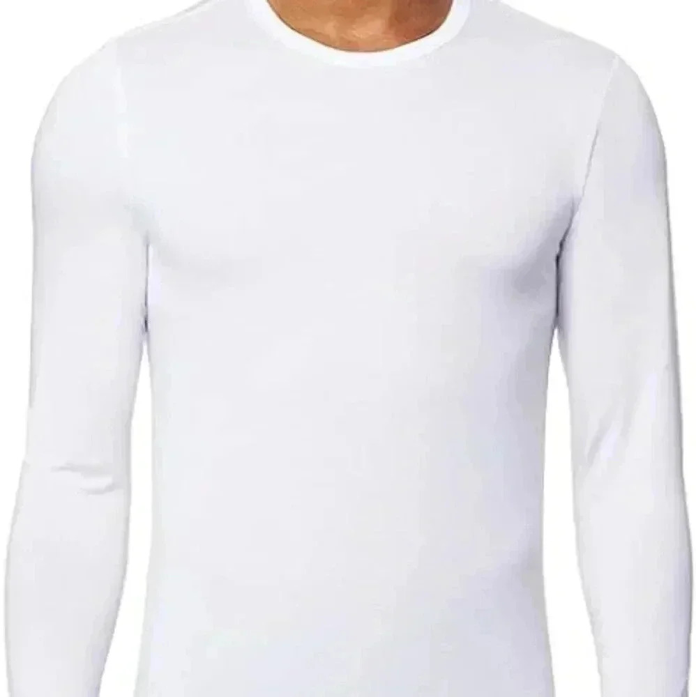 32 Degrees Mens Heat Long Sleeve Crewneck Medium White‎ Layering NEW